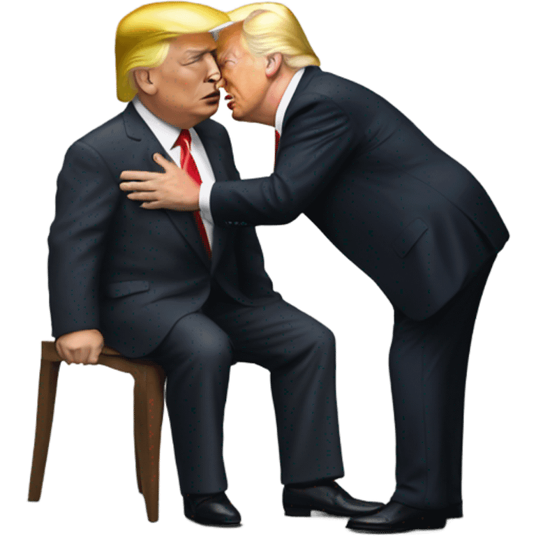 Trump bowing to president elon musk emoji