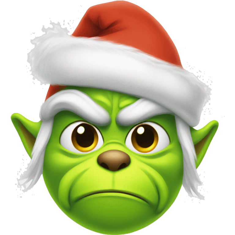 Grinch face in Santa outfit  emoji