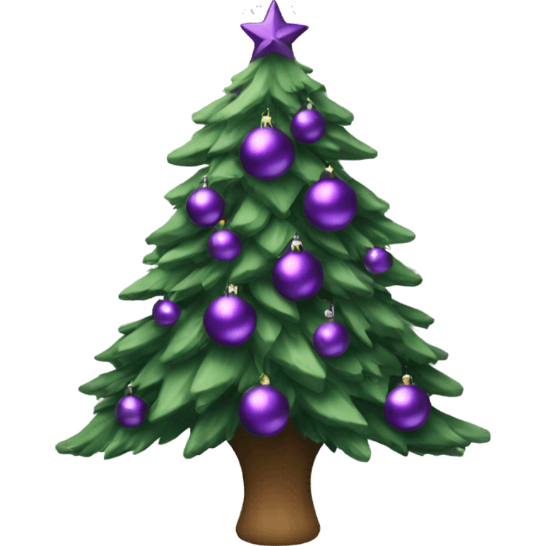 Christmas tree with purple ornaments emoji