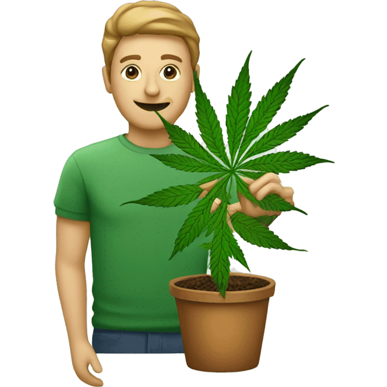 Marijuana plant with person emoji