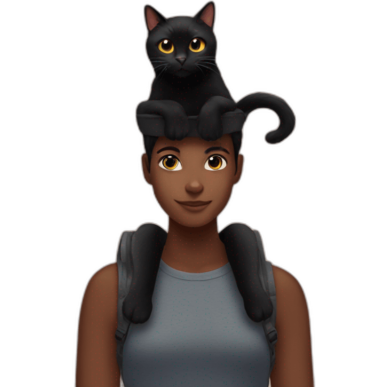 black cat on my shoulders emoji