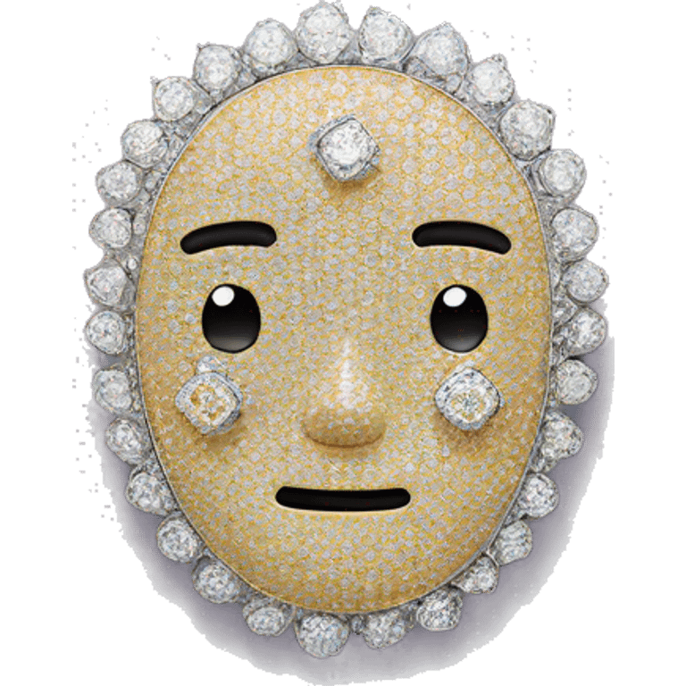 brooch set with diamonds, no face emoji