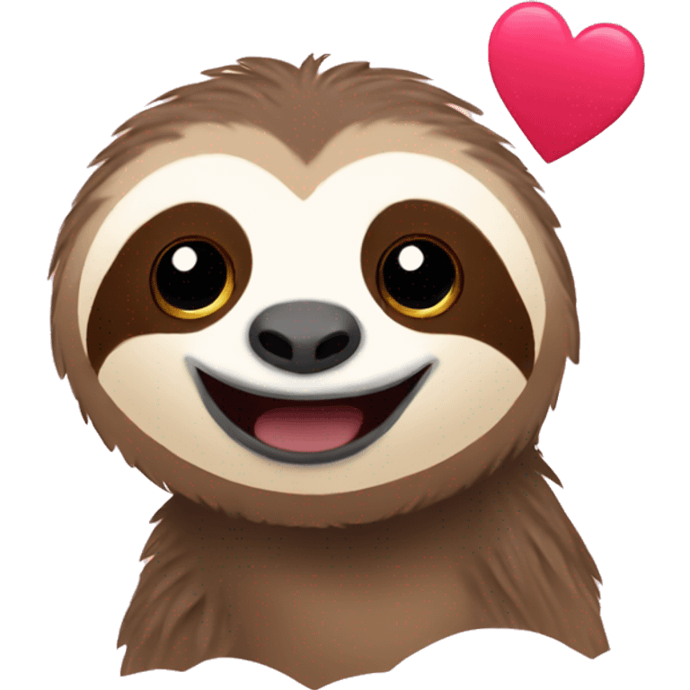 Sloth with hearts emoji