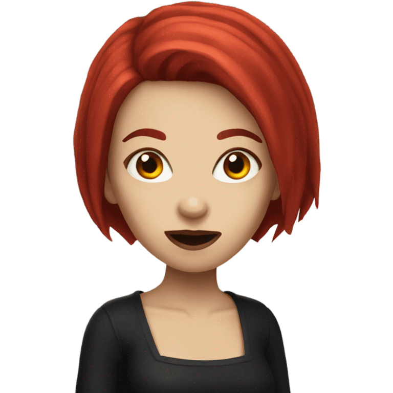 vampire girl with short red hair  emoji