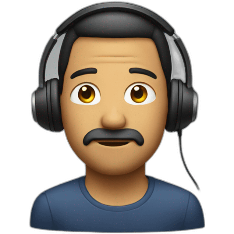 man waering headphone emoji