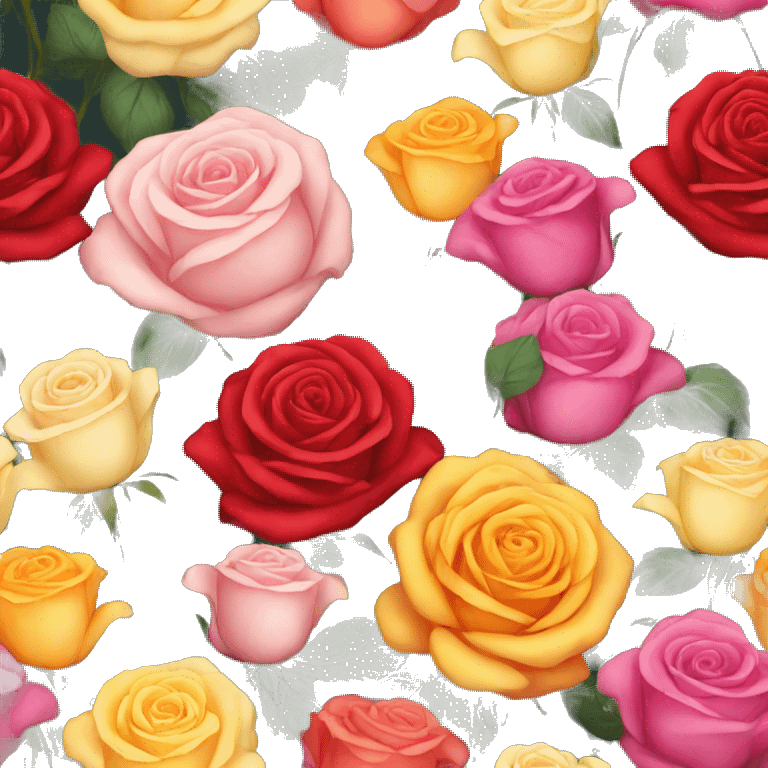 Beautiful multicolored roses  emoji