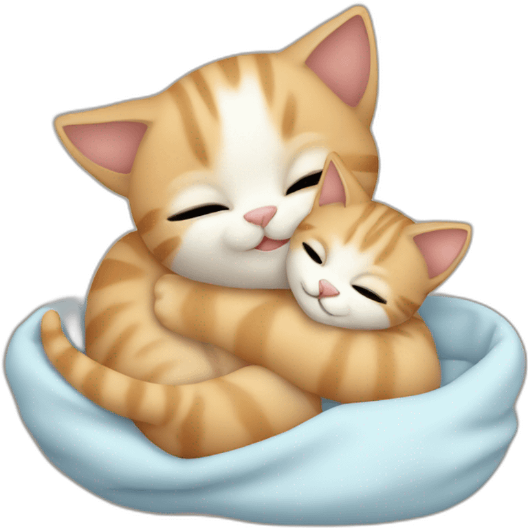 kitten cuddling baby$ emoji