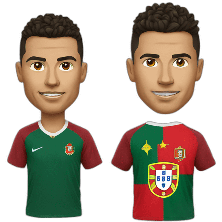 Ronaldo head with teeshirt of portugal emoji