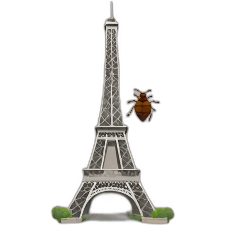 Bedbug in eiffel tower emoji