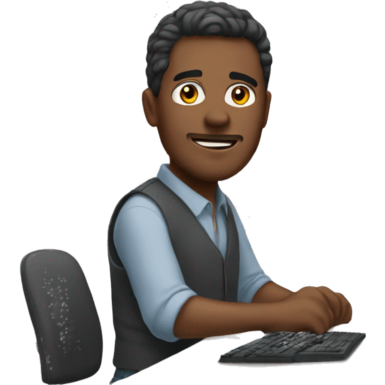 man work on pc emoji