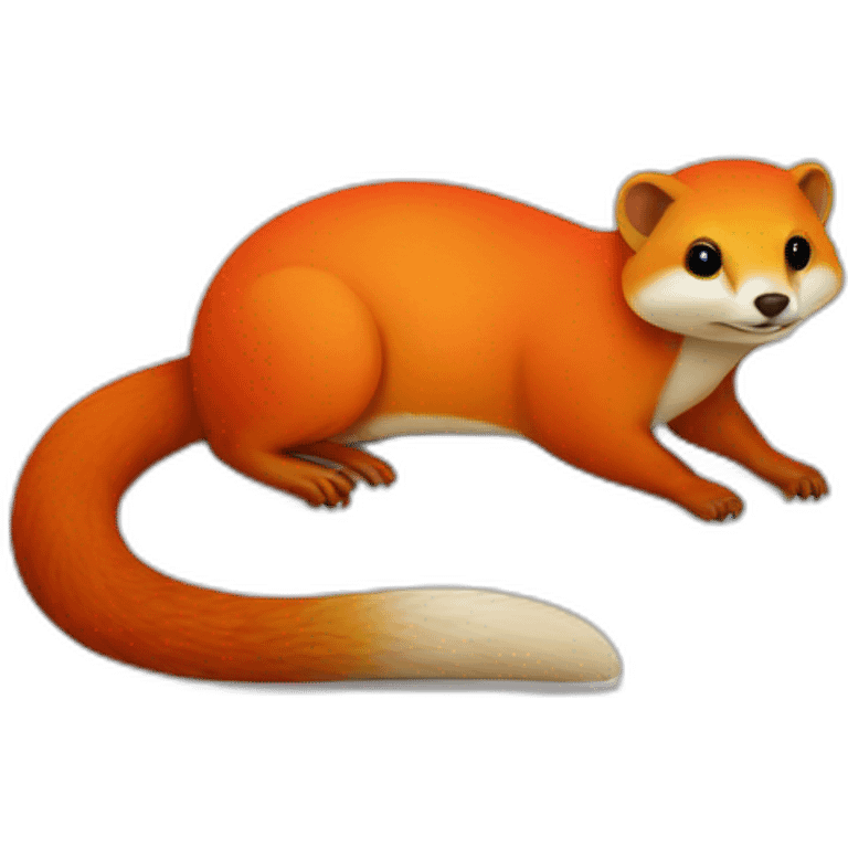 mongoose red white orange on a pillow emoji