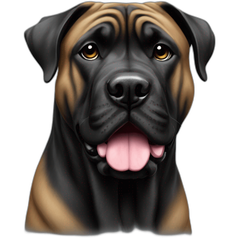 presa canario black dog cropped ears emoji