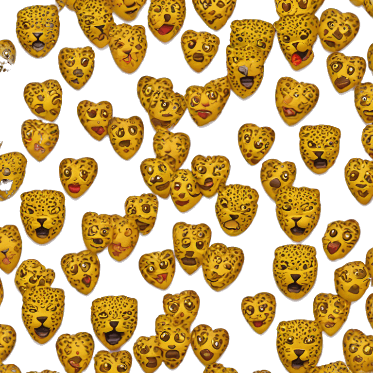 corazones de colores con estampado de leopardo  emoji