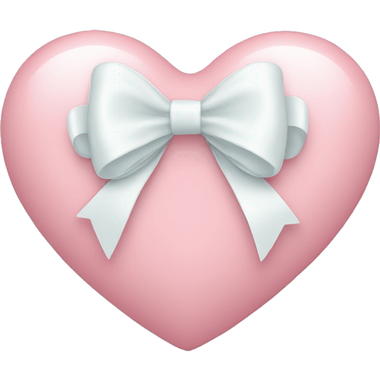 Pastel pink heart with white bow emoji