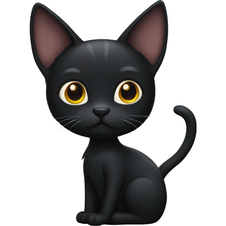 black cat dumb emoji