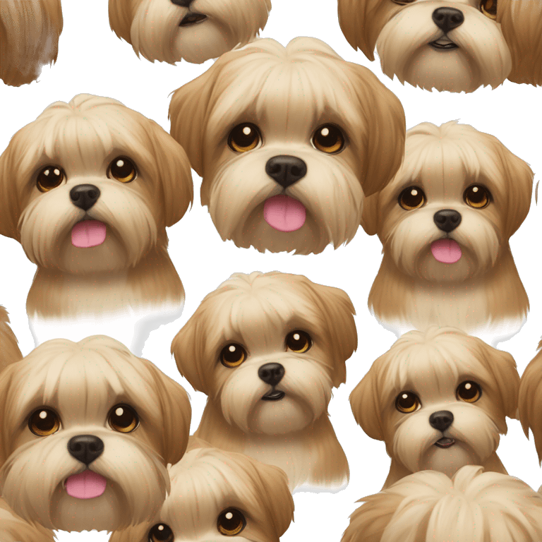 Lhassa apso marron family emoji