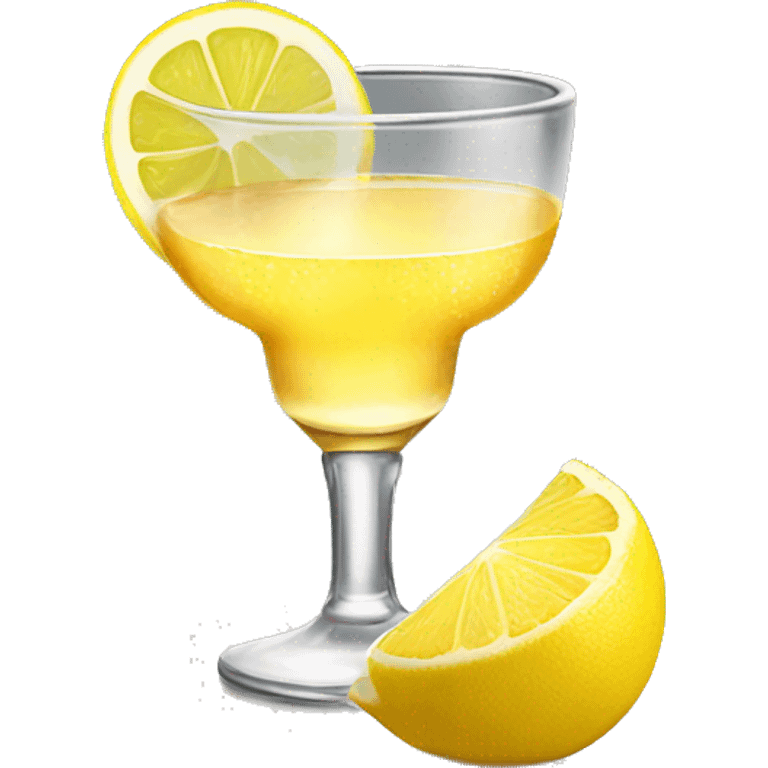 tequila shot with yellow lemon emoji