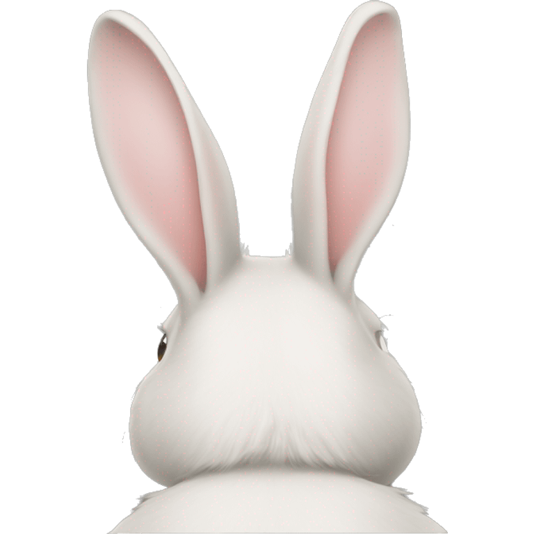 Realistic back of bunny rabbit. emoji