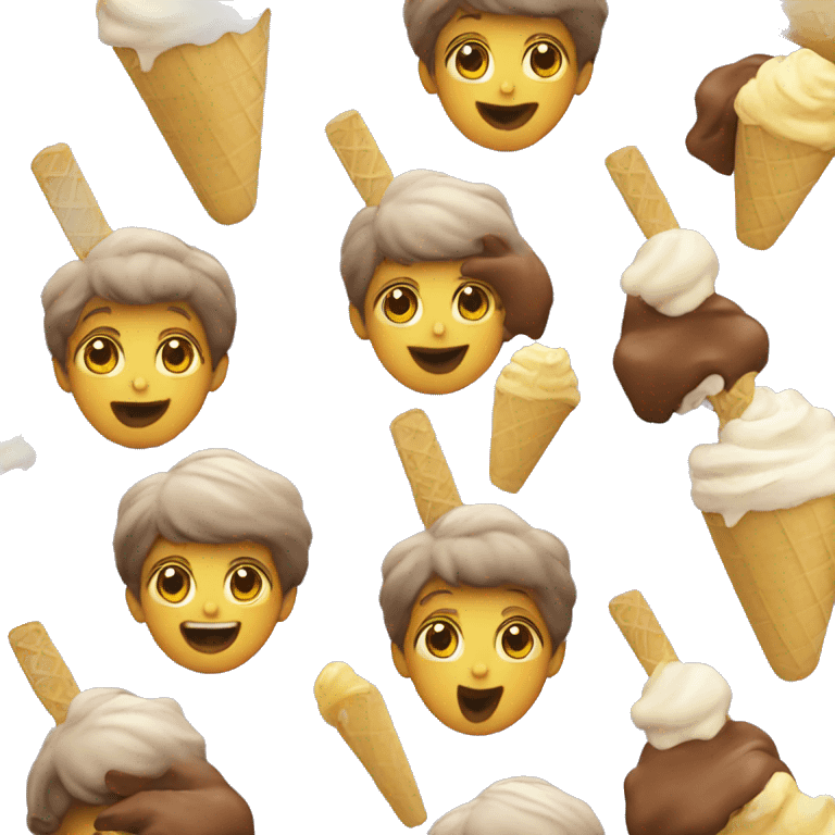 A child eating icecream emoji