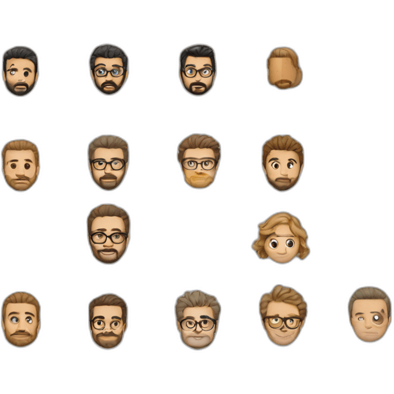 Alto, barba, delgado, lentes, profesional emoji