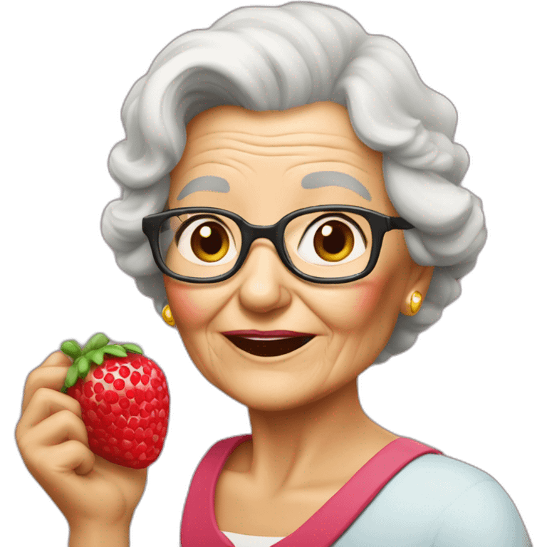 grandma with a big stamberry diamond emoji