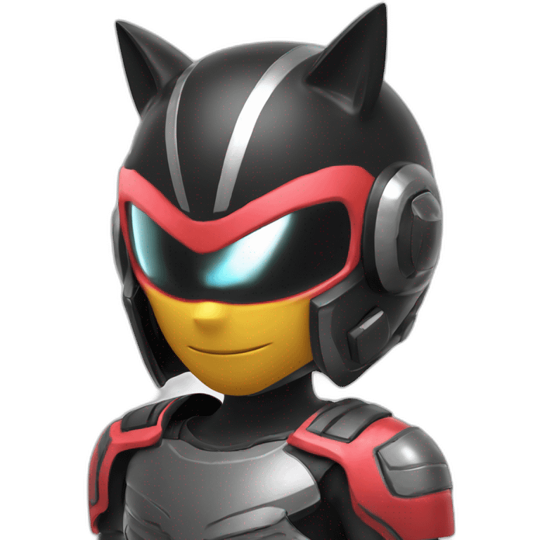 black sonic con un casco creado por la cascara de una sandia emoji