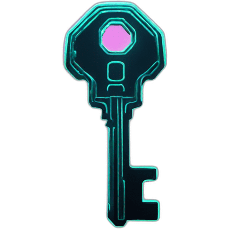 Key in a cyberpunk environment with neon lighting. emoji