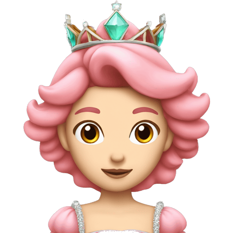 princess peach with tiara and dark long hair emoji