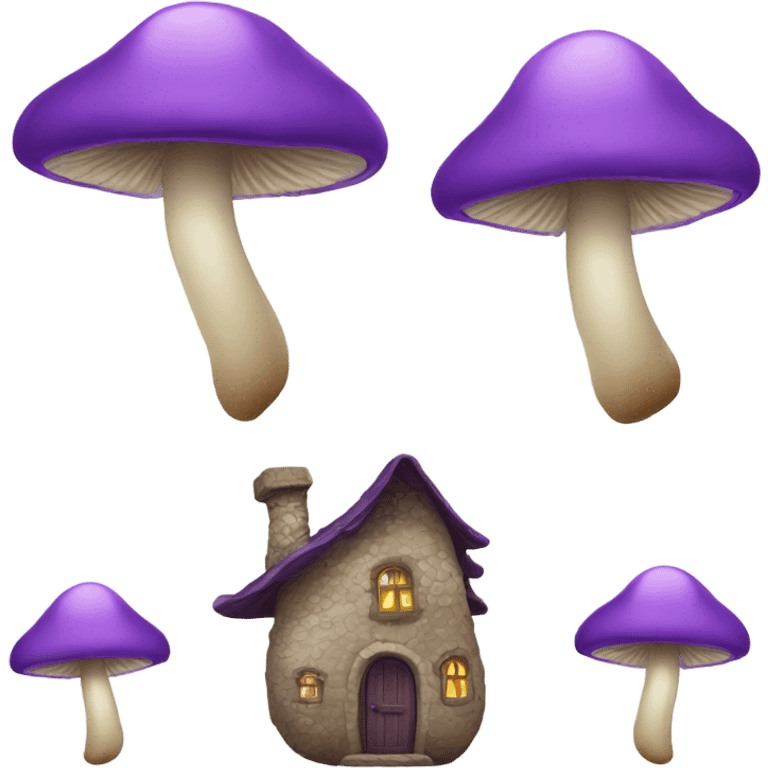 Mushroom house purple emoji