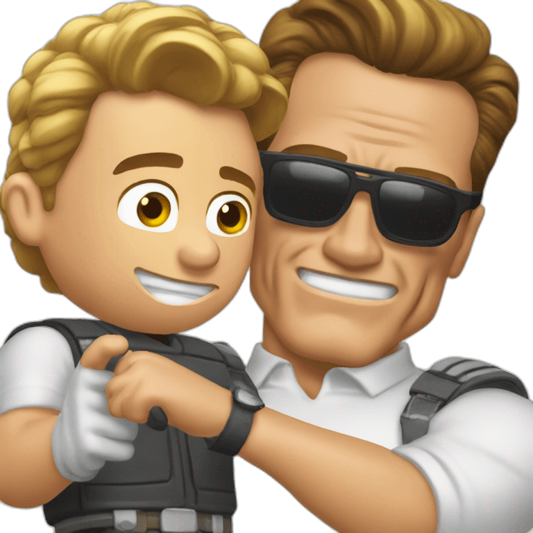 arnold schwarzenegger saltando un charco emoji