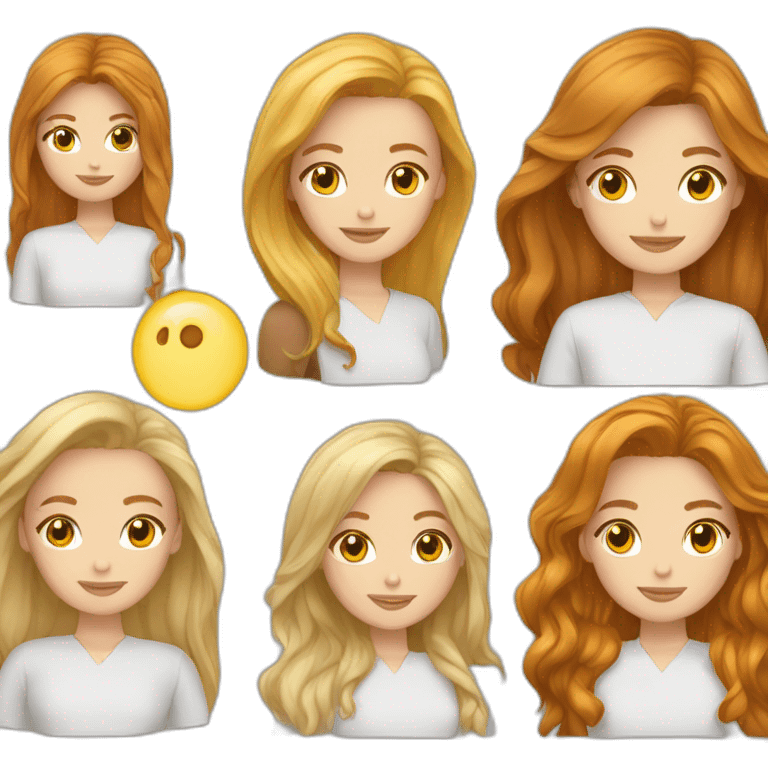 equipe de femmes une blonde, une rousse, une brune emoji