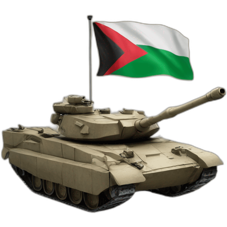 Tank with a Palestinian flag emoji