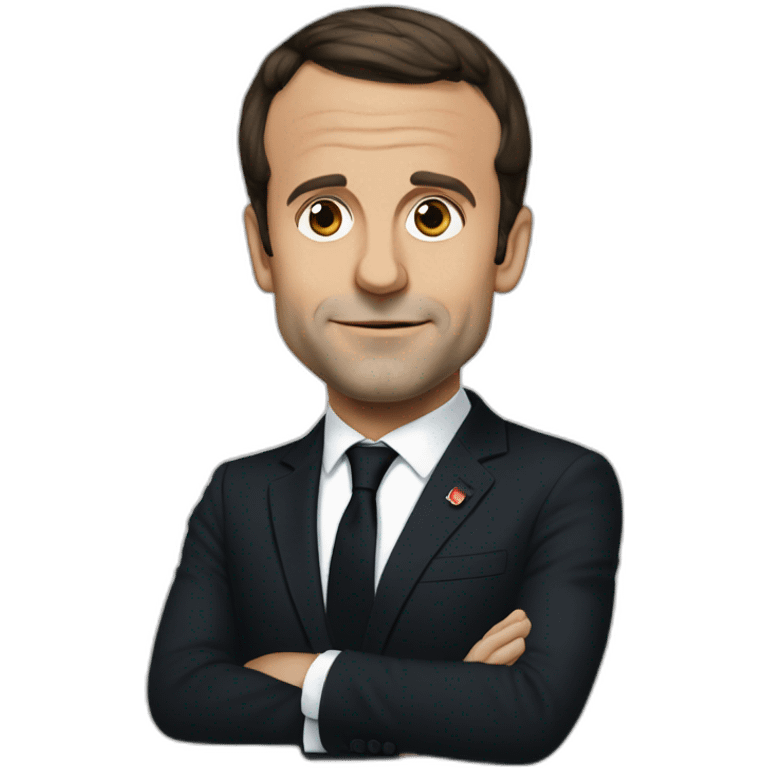 emmanuel macron with black hair emoji