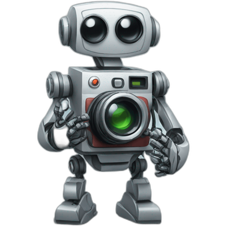 robot holding a camera emoji