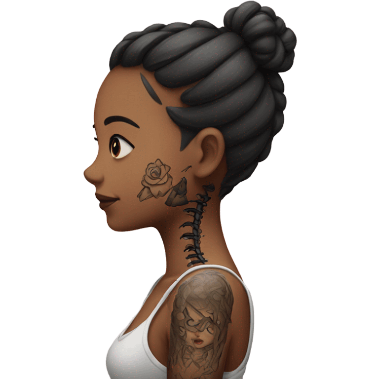 girl with spine tattoo emoji