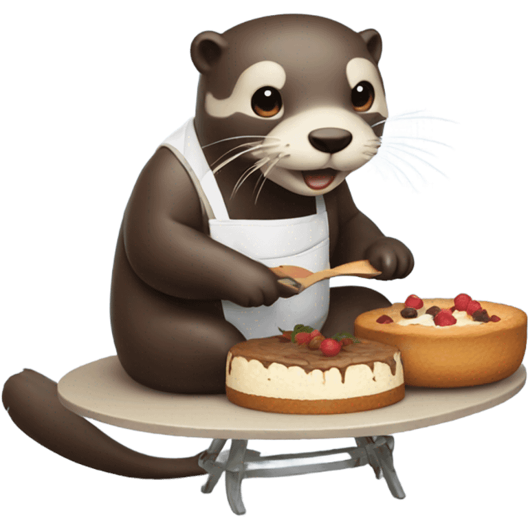 Otter cooking cake  emoji