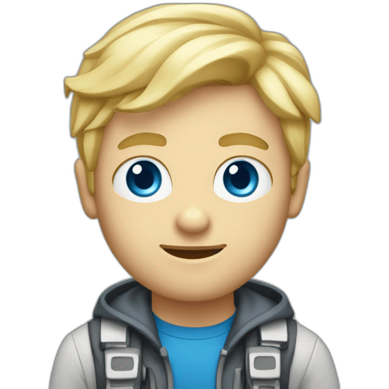 data nerd mountaineer with blue eyes and blond hair emoji