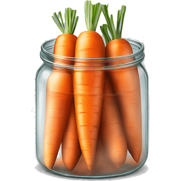 Realistic glass jar of carrots isolated. emoji