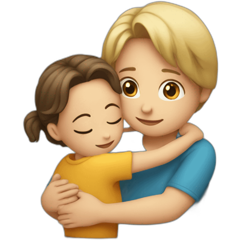 Kid huging a woman emoji