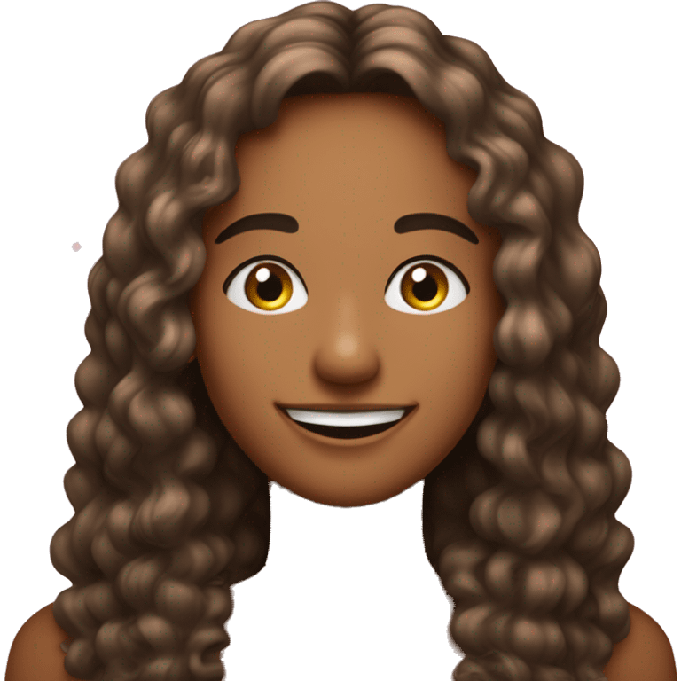 Persona color bronceado pelo liso con serquillo sonriendo con estrellas en los ojos emoji