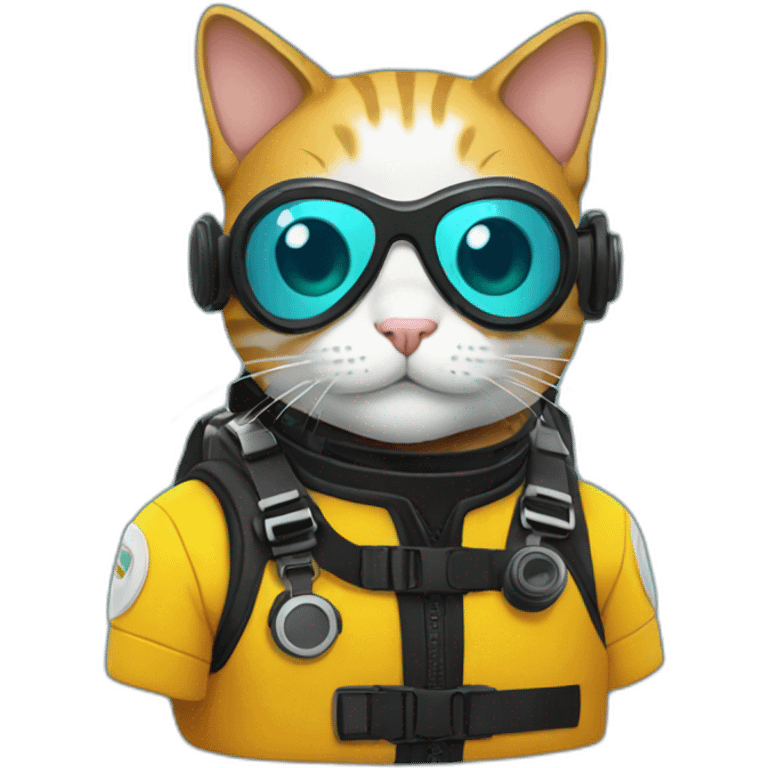 Cat with scuba gear emoji