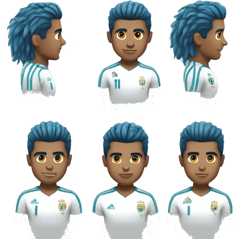 Ronaldo with hair blue hair emoji