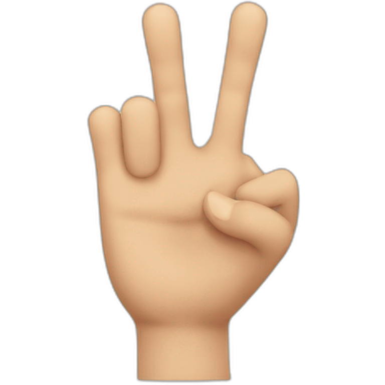 A hand with two closing finger one is thumb finger and second is middle finger emoji