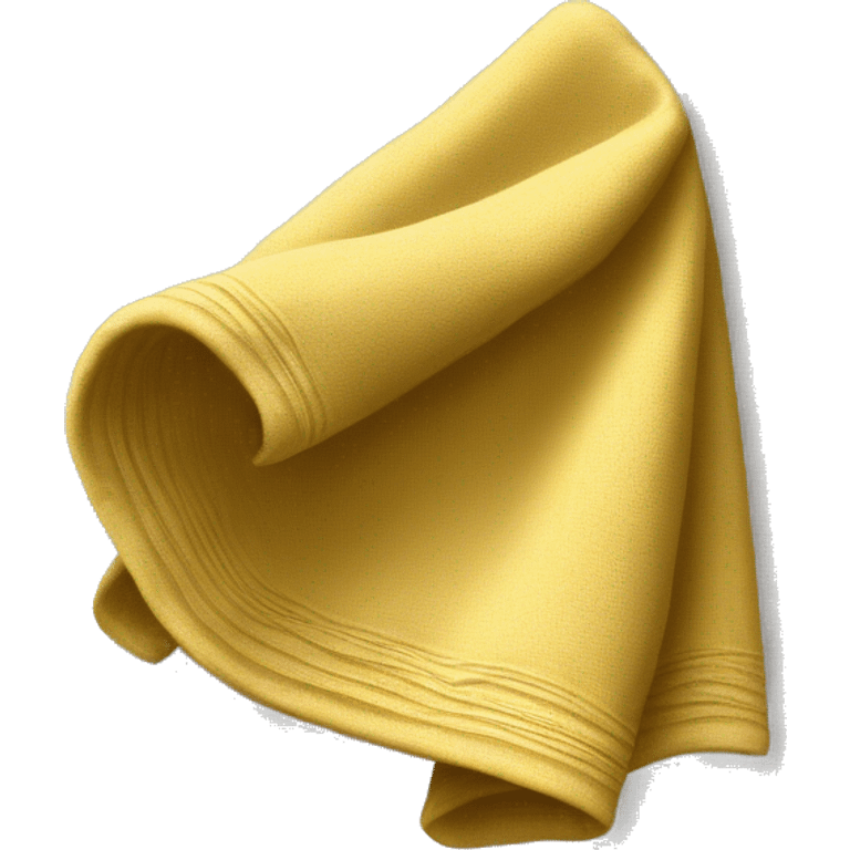 Realistic gold folded dish towel. emoji