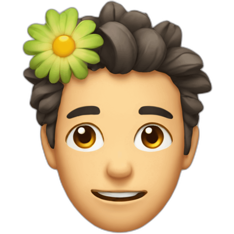 grimacing face with flower in hair emoji