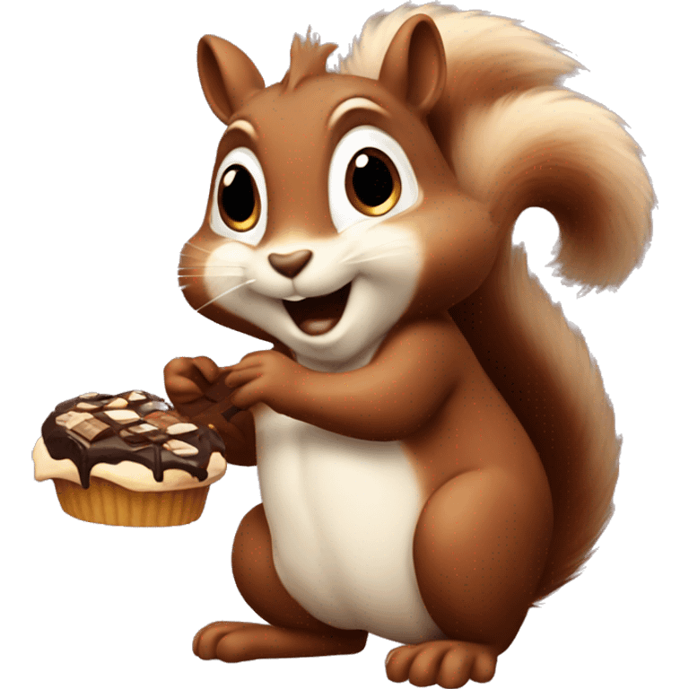 Fatass squirrel eating chocolate emoji