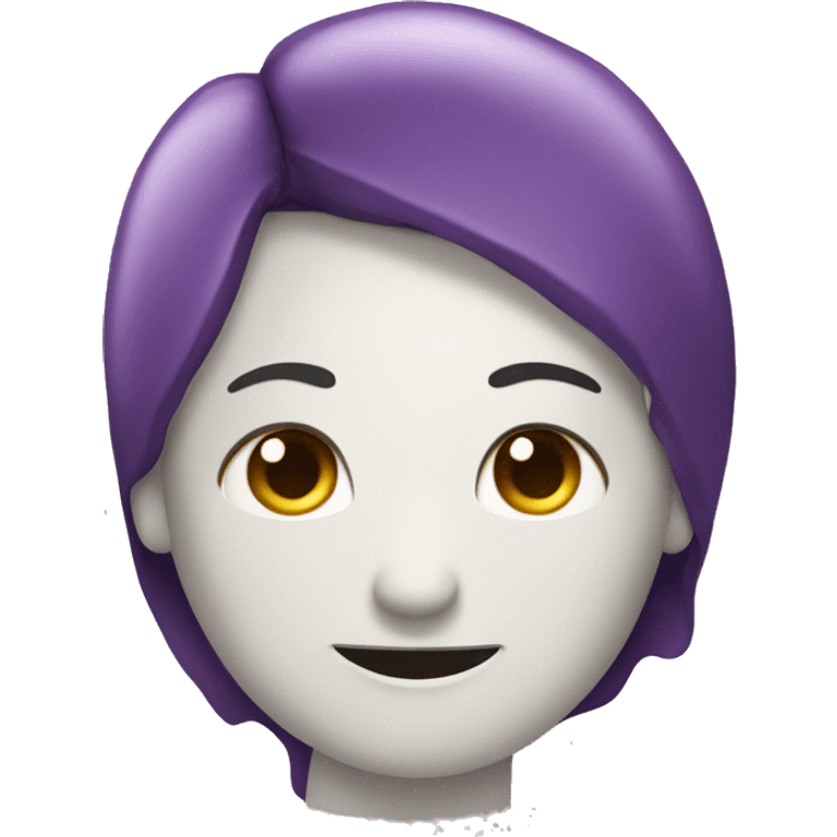 Apple style Eggplant color of white skin emoji