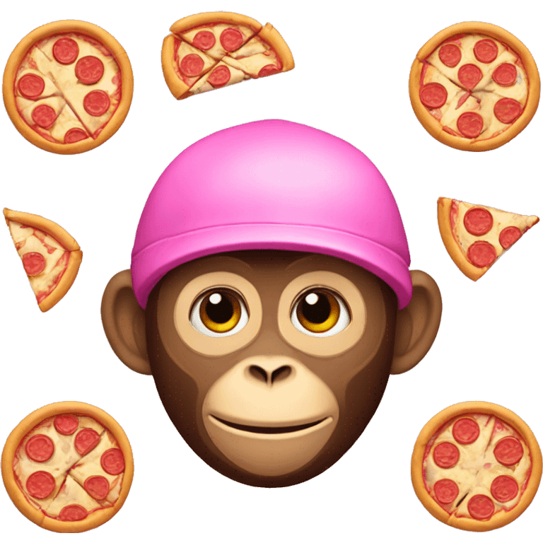 Monkey with pink pizza emoji