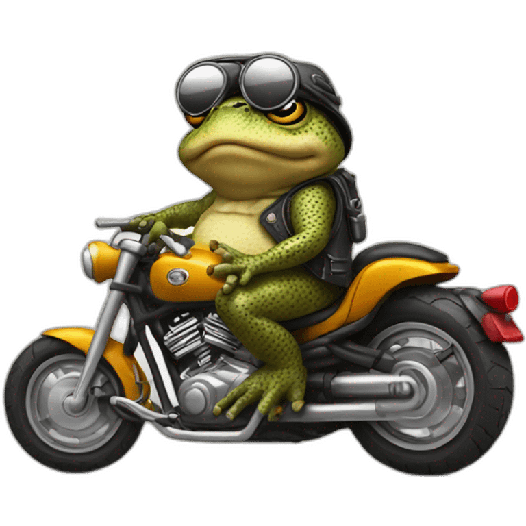 Toad in motorbike with rock and roll style emoji