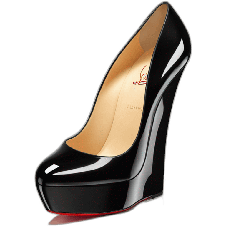 WEDGE heel LOUBOUTIN black PATENT emoji